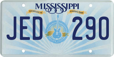 MS license plate JED290
