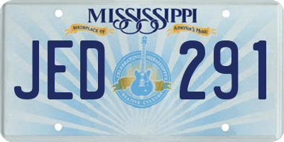 MS license plate JED291