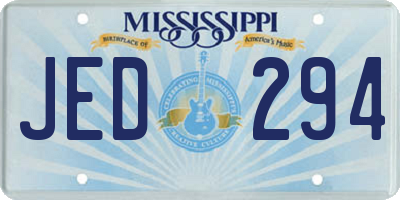 MS license plate JED294