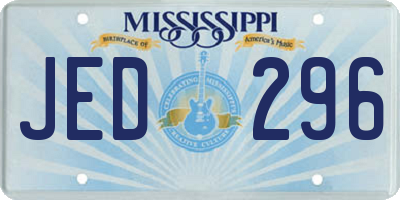 MS license plate JED296