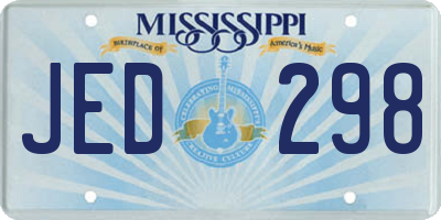 MS license plate JED298
