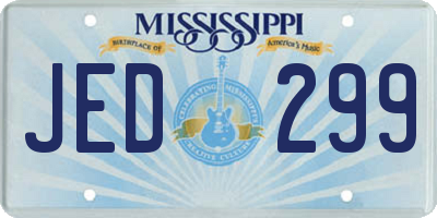 MS license plate JED299