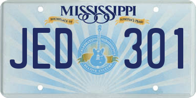 MS license plate JED301
