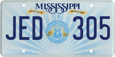 MS license plate JED305