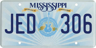 MS license plate JED306