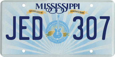 MS license plate JED307