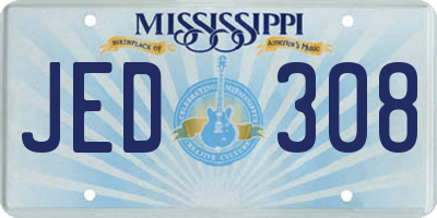 MS license plate JED308