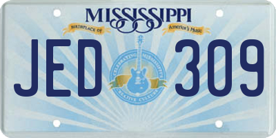 MS license plate JED309
