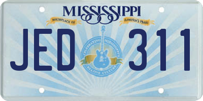 MS license plate JED311