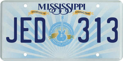 MS license plate JED313