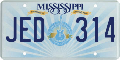 MS license plate JED314