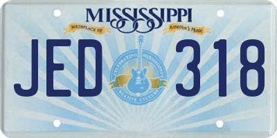MS license plate JED318