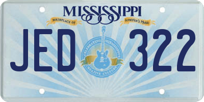 MS license plate JED322