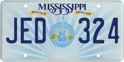 MS license plate JED324