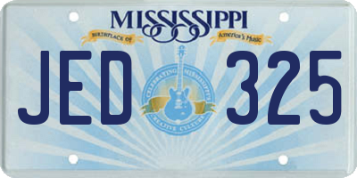MS license plate JED325
