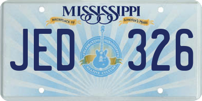 MS license plate JED326