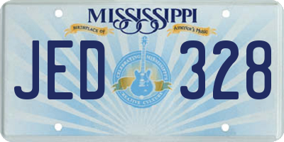 MS license plate JED328