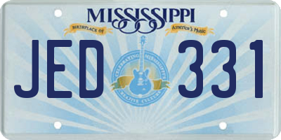 MS license plate JED331