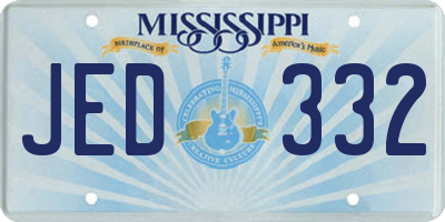 MS license plate JED332