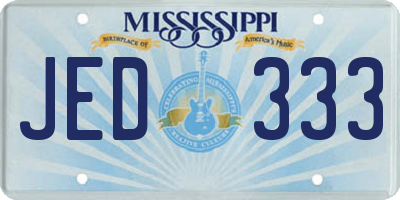 MS license plate JED333