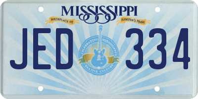 MS license plate JED334