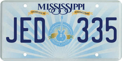 MS license plate JED335