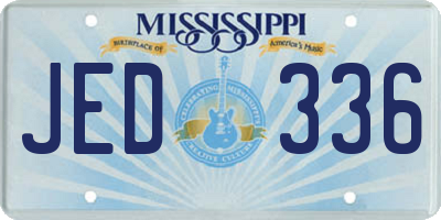 MS license plate JED336