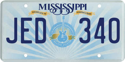 MS license plate JED340