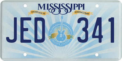 MS license plate JED341