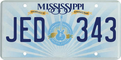 MS license plate JED343