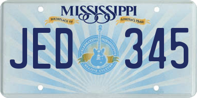 MS license plate JED345