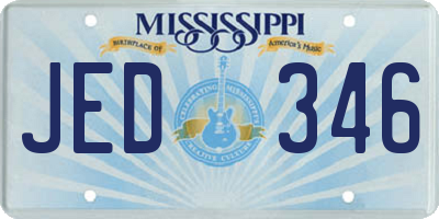 MS license plate JED346