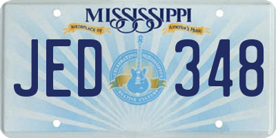 MS license plate JED348