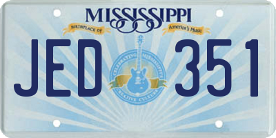 MS license plate JED351