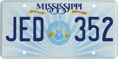 MS license plate JED352