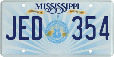 MS license plate JED354