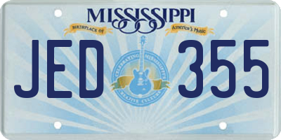 MS license plate JED355