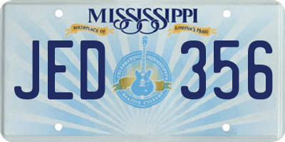 MS license plate JED356