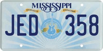 MS license plate JED358