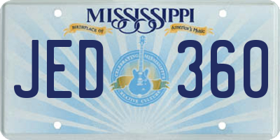 MS license plate JED360
