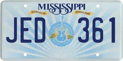 MS license plate JED361