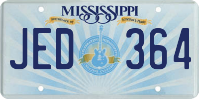MS license plate JED364