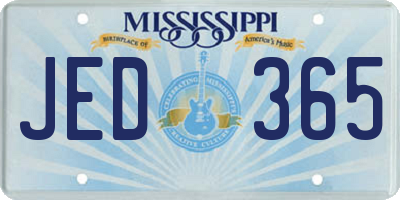 MS license plate JED365