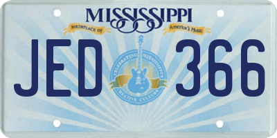MS license plate JED366