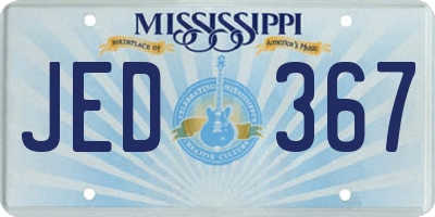 MS license plate JED367