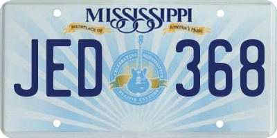 MS license plate JED368