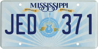 MS license plate JED371