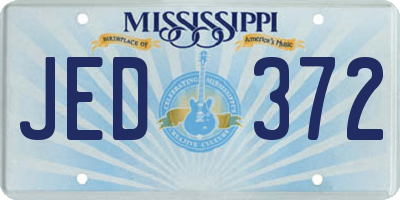 MS license plate JED372