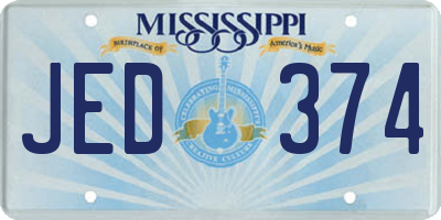 MS license plate JED374