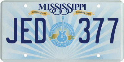 MS license plate JED377